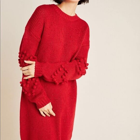 Anthropologie Dresses & Skirts - Pommed hearts sweater dress NWT GREAT FOR VALENTINES DAY❤️